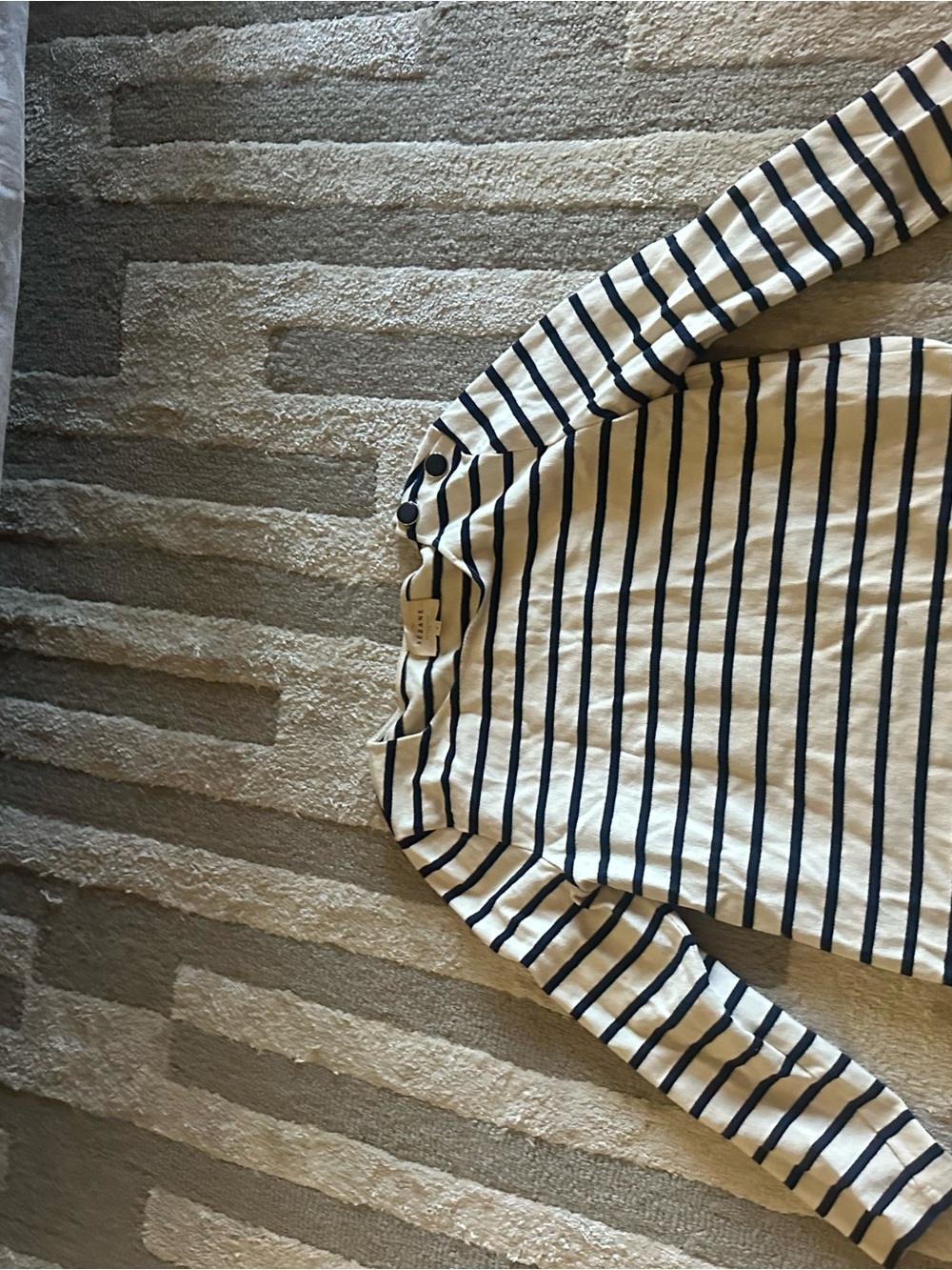 Sezane bateau Striped Long-SleeveTop - Navy and Cream - Picture 4 of 4